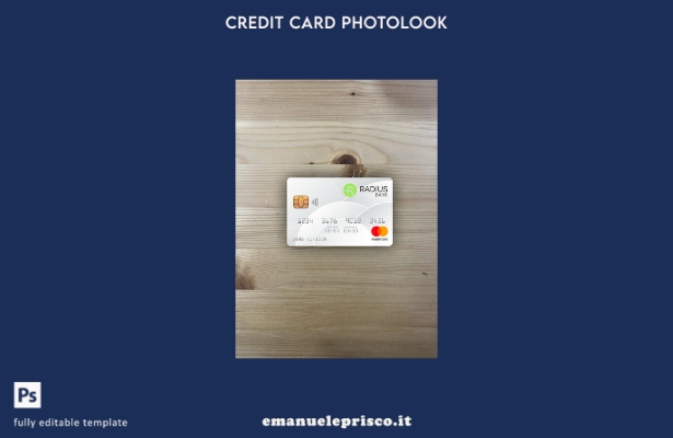 modello frontale photolook mastercard USA Massachusetts Radius Bank in stile ver
